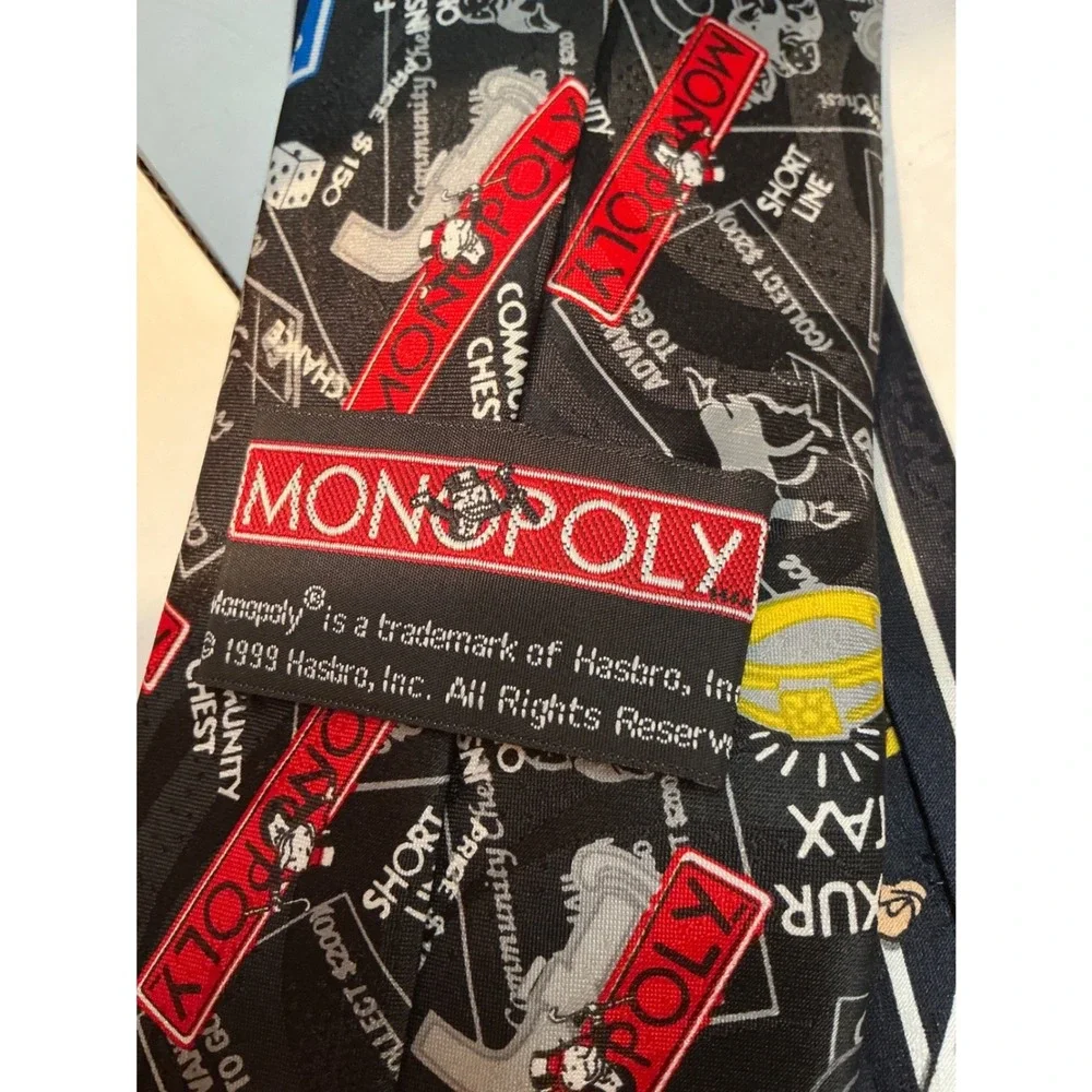 Unbranded Vintage Novelty Tie Lot Flintstones‎ Monopoly Hula Girl Silk OS Retro